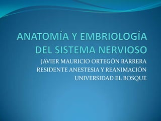 JAVIER MAURICIO ORTEGÓN BARRERA
RESIDENTE ANESTESIA Y REANIMACIÓN
           UNIVERSIDAD EL BOSQUE
 