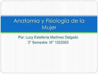 Por: Lucy Estefanía Martínez Delgado
3° Semestre M° 1523353
Anatomía y Fisiología de la
Mujer
 