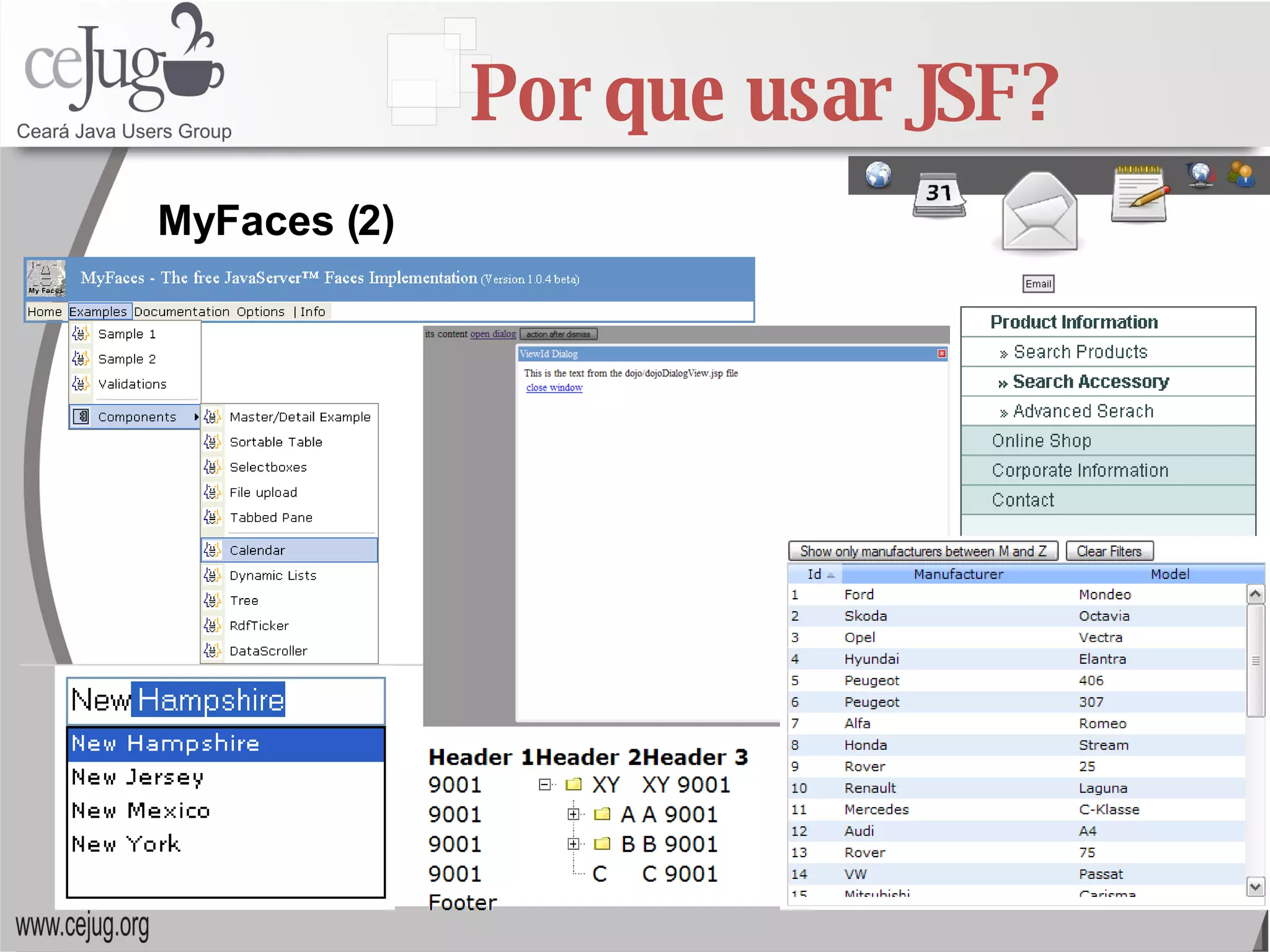 Por que usar JSF? MyFaces (2) 