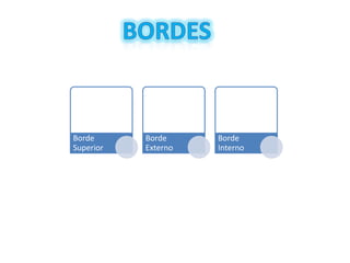 Borde
Superior
Borde
Externo
Borde
Interno
 