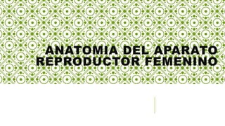 ANATOMIA DEL APARATO
REPRODUCTOR FEMENINO
 