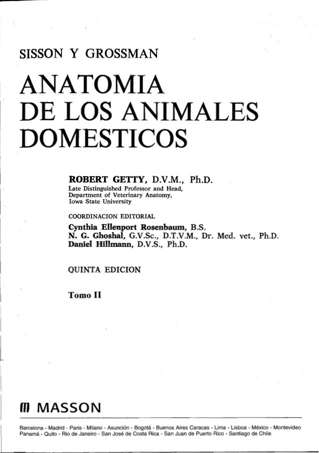 anatomia de los animales domesticos robert getty tomo 1