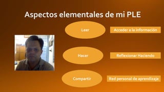 Leer 
Hacer 
Compartir 
Acceder a la información 
Reflexionar Haciendo 
Red personal de aprendizaje 
 