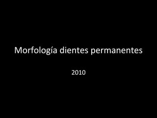 Morfología dientes permanentes
2010
 