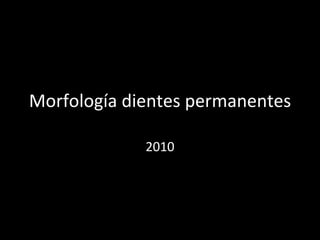 Morfología dientes permanentes 2010 