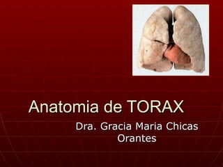 Anatomia de TORAX Dra. Gracia Maria Chicas Orantes 