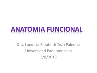 Dra. Lucrecia Elizabeth Tezó Palencia
Universidad Panamericana
3/8/2013
 