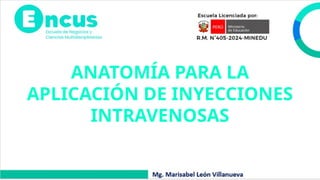 ANATOMÍA PARA LA
APLICACIÓN DE INYECCIONES
INTRAVENOSAS
 