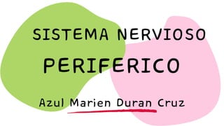 PERIFERICO
SISTEMA NERVIOSO
Azul Marien Duran Cruz
 