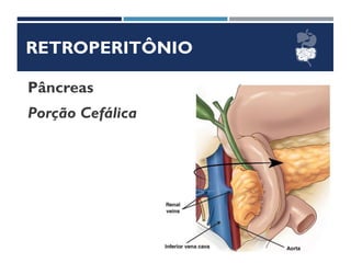 RETROPERITÔNIO
Pâncreas
Porção Cefálica
 