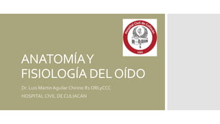 ANATOMÍAY
FISIOLOGÍA DELOÍDO
Dr. Luis Martin Aguilar Chirino R1 ORLyCCC
HOSPITAL CIVIL DE CULIACÁN
 