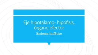 Eje hipotálamo- hipófisis,
órgano efector
Sistema linfático
 