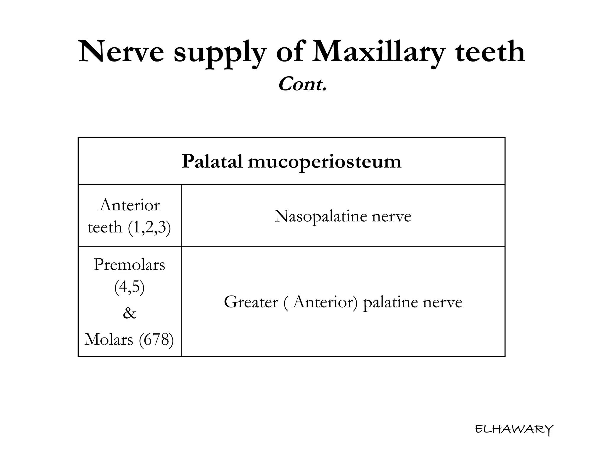 Anatomical consideration for local anesthesia sensory innervation of