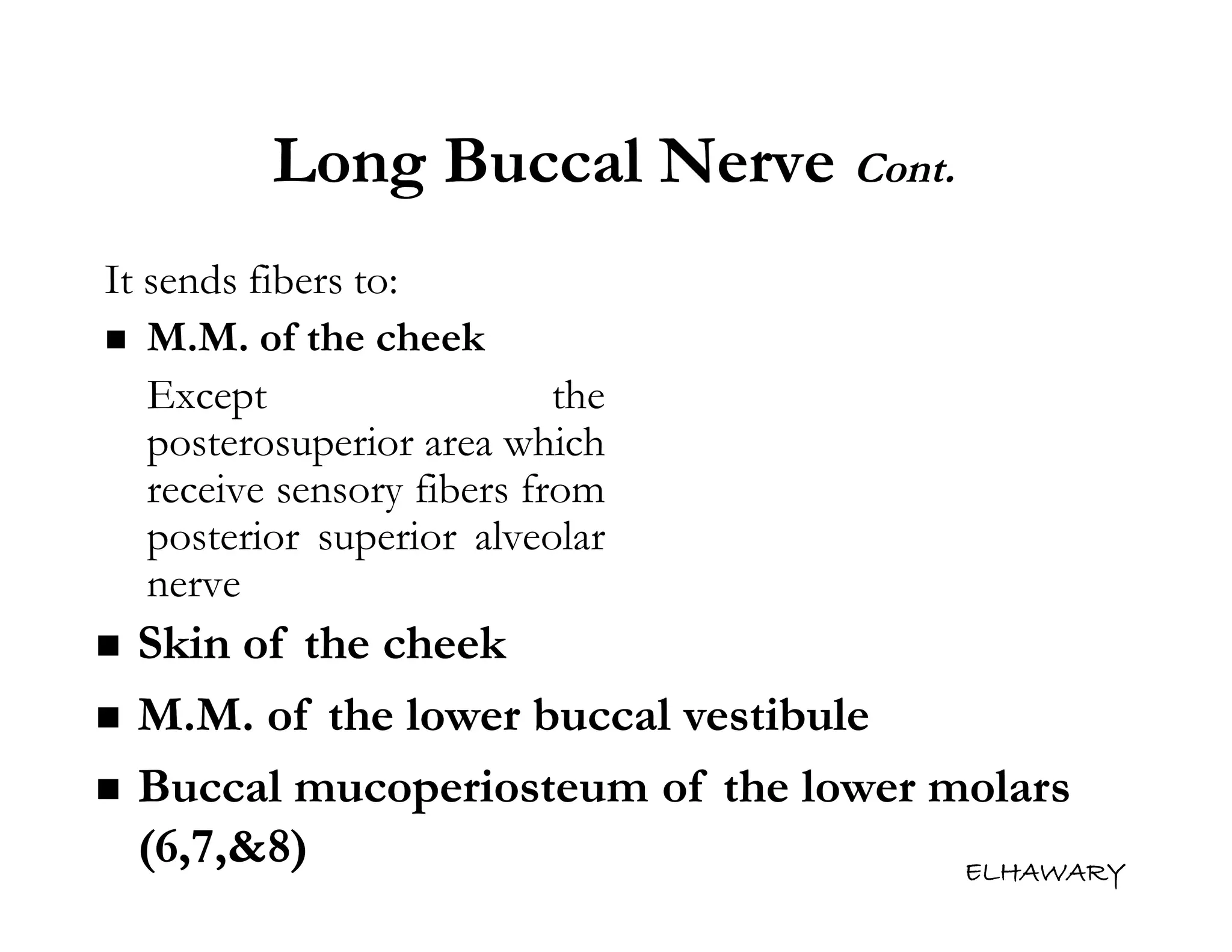 Anatomical consideration for local anesthesia sensory innervation of