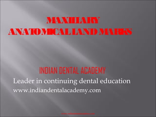M
AXIL ARY
L
ANAT ICAL L
OM
AND M
ARK
S

INDIAN DENTAL ACADEMY
Leader in continuing dental education
www.indiandentalacademy.com

www.indiandentalacademy.com

 
