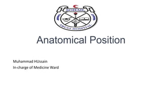 Anatomical Position
Muhammad HUssain
In-charge of Medicine Ward
 