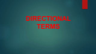 DIRECTIONAL
TERMS
 
