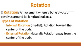 human movement 1 anatomical terms in Sports and Exercise | PPTX