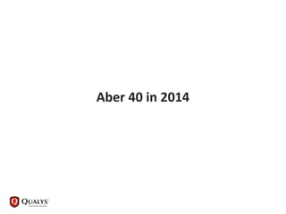 Aber 40 in 2014
 