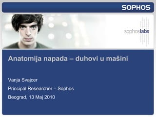 Vanja Svajcer  Principal Researcher – Sophos Beograd, 13 Maj 2010 Anatomijanapada – duhovi u mašini 