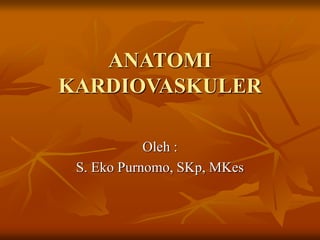 ANATOMI
KARDIOVASKULER
Oleh :
S. Eko Purnomo, SKp, MKes
 