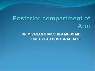 DR.M.VASANTHAKOHILA MBBS MD
FIRST YEAR POSTGRADUATE
 