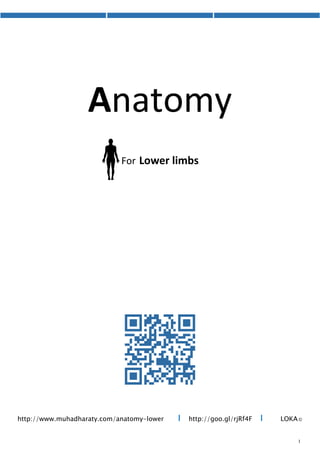 Anatomy
For Lower limbs
http://goo.gl/rjRf4F I LOKA©http://www.muhadharaty.com/anatomy-lower I
 