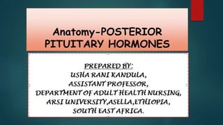 Anatomy-POSTERIOR
PITUITARY HORMONES
 