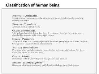 Classification of human being
 
