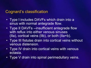 Cognard Classification Risk Anatomy and intervention in cerebral vasculature | PPTX