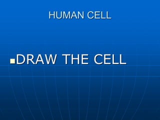 HUMAN CELL
DRAW THE CELL
 