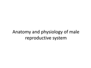 Anatomy and physiology of male
reproductive system
 