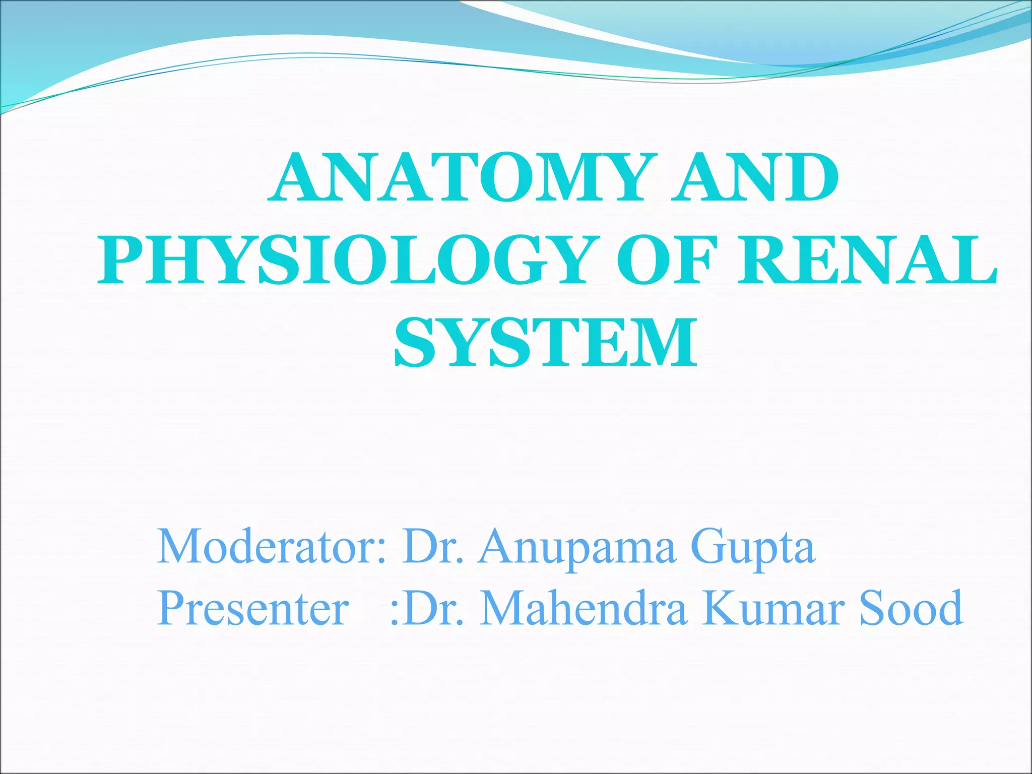 Anatomy and physiology of renal system.ppt