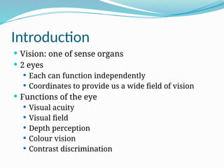 anatomy and physiology of the visual system minor course for dentistry ...
