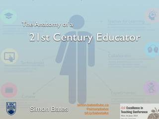 The Anatomy of a
21st Century Educator
Simon Bates
simon.bates@ubc.ca
@simonpbates
bit.ly/batestalks
 
