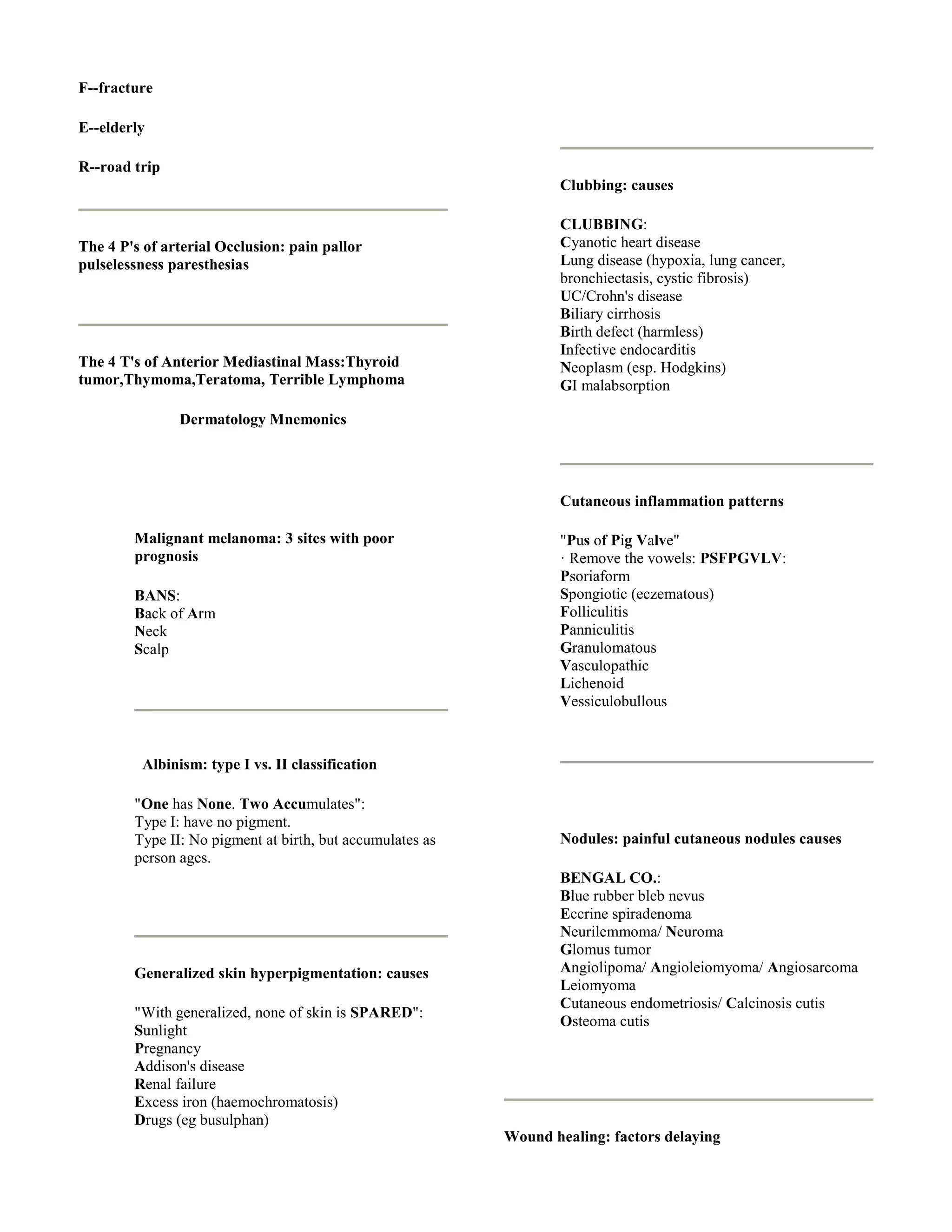 Anatomy, Biochemistry Mnemonics | PDF