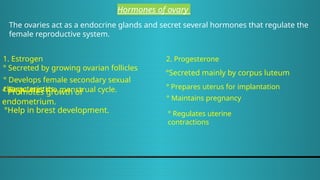 Comprehensive Overview of Ovary Functions and Hormonal Regulation in ...