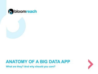 ANATOMY OF A BIG DATA APP
What are they? And why should you care?
 
