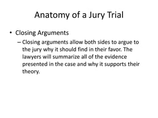 Anatomy of a Jury Trial: The Stages | PPTX
