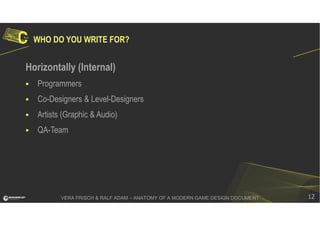 Anatomy Of A Modern Game Design Document Ralf Adam Vera Frisch 4c