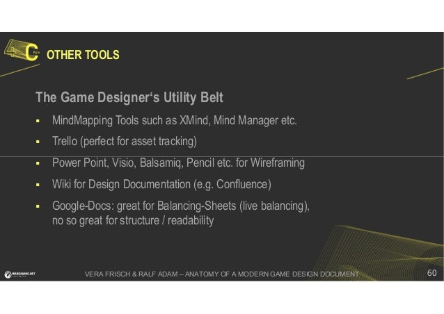 anatomy of a modern game design document ralf adam vera game design document