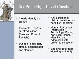 Six Point High Level Checklist ,[object Object],[object Object],[object Object],[object Object],[object Object],[object Object]