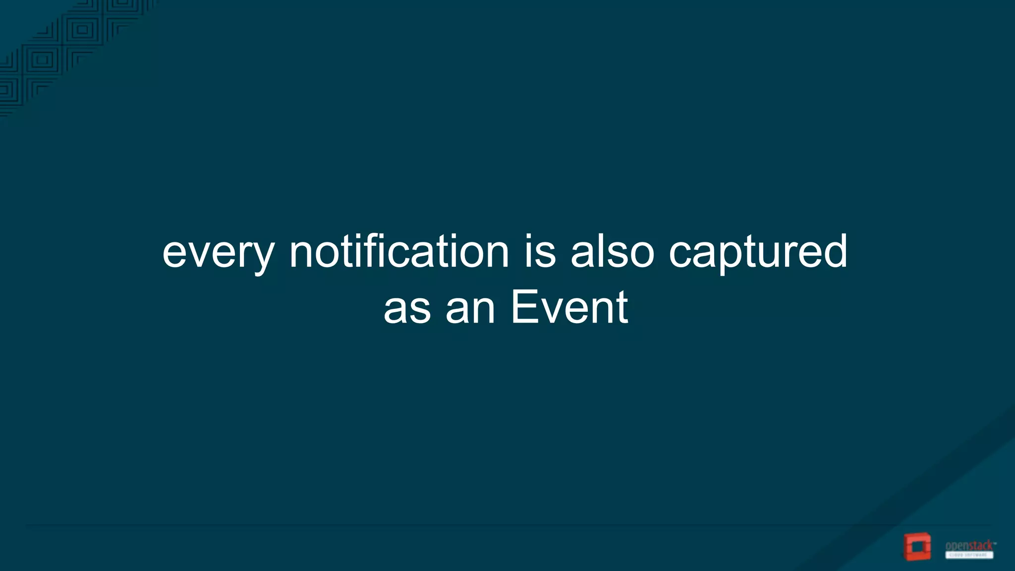 every notification is also captured
as an Event
 