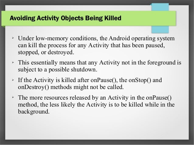 The Activity Lifecycle Android Developers