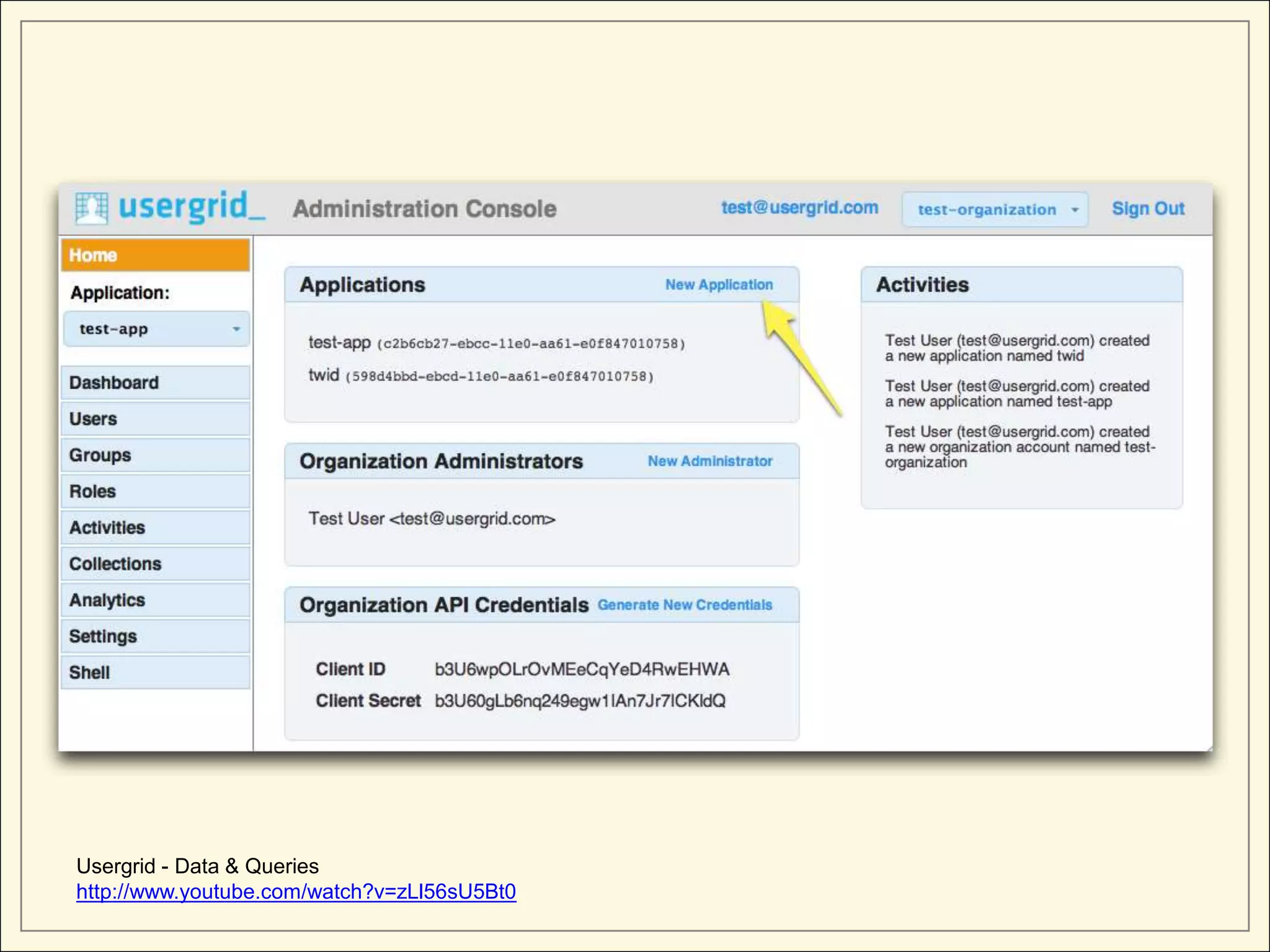 Usergrid - Data & Queries
http://www.youtube.com/watch?v=zLl56sU5Bt0
 