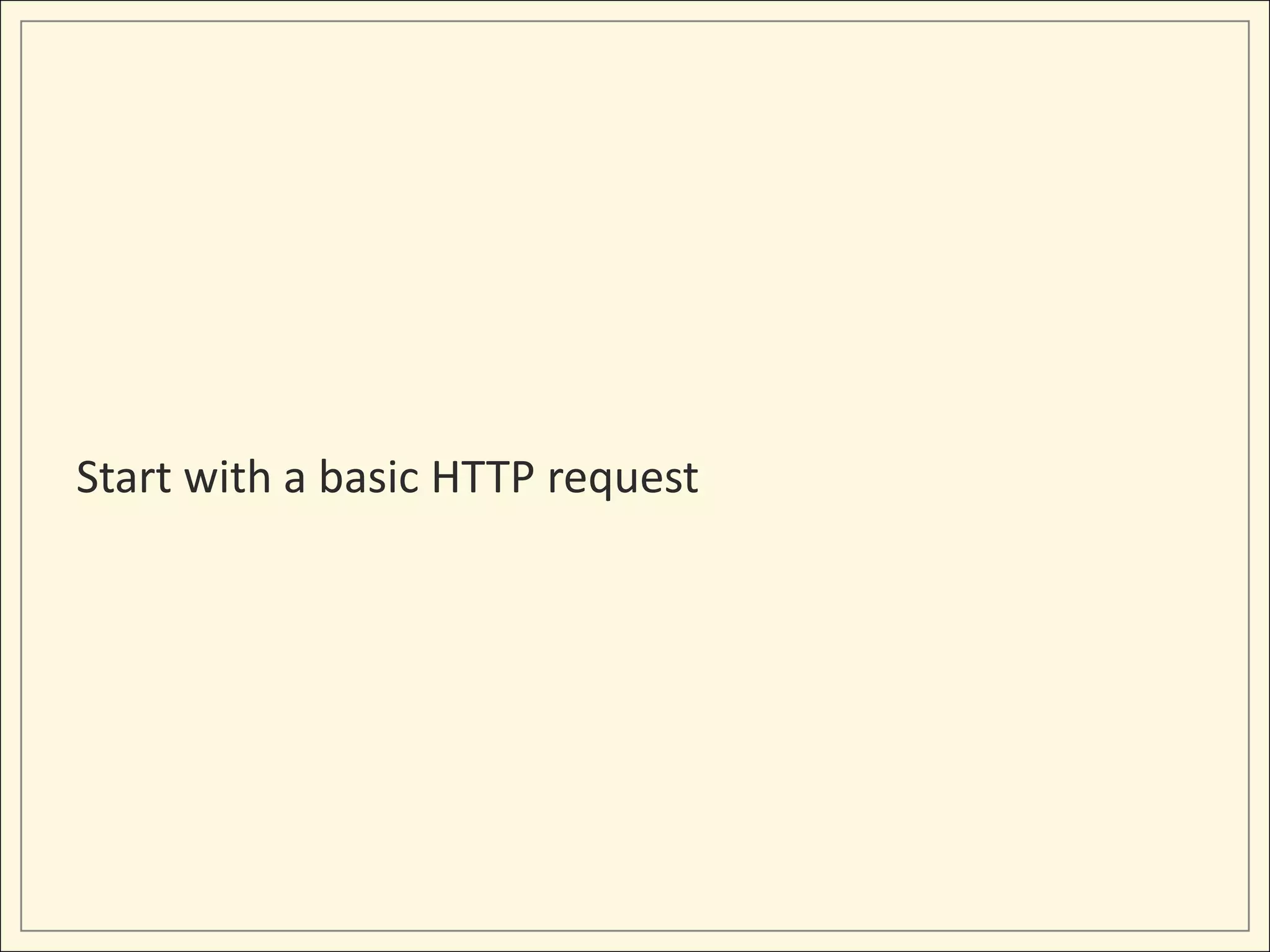 Start with a basic HTTP request
 