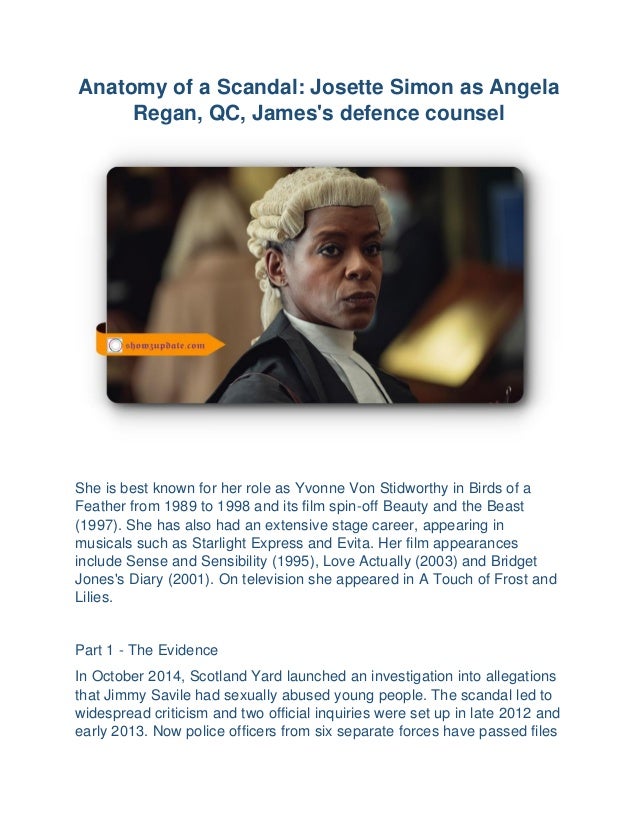Anatomy of a Scandal Josette Simon as Angela Regan QC Jamess defence