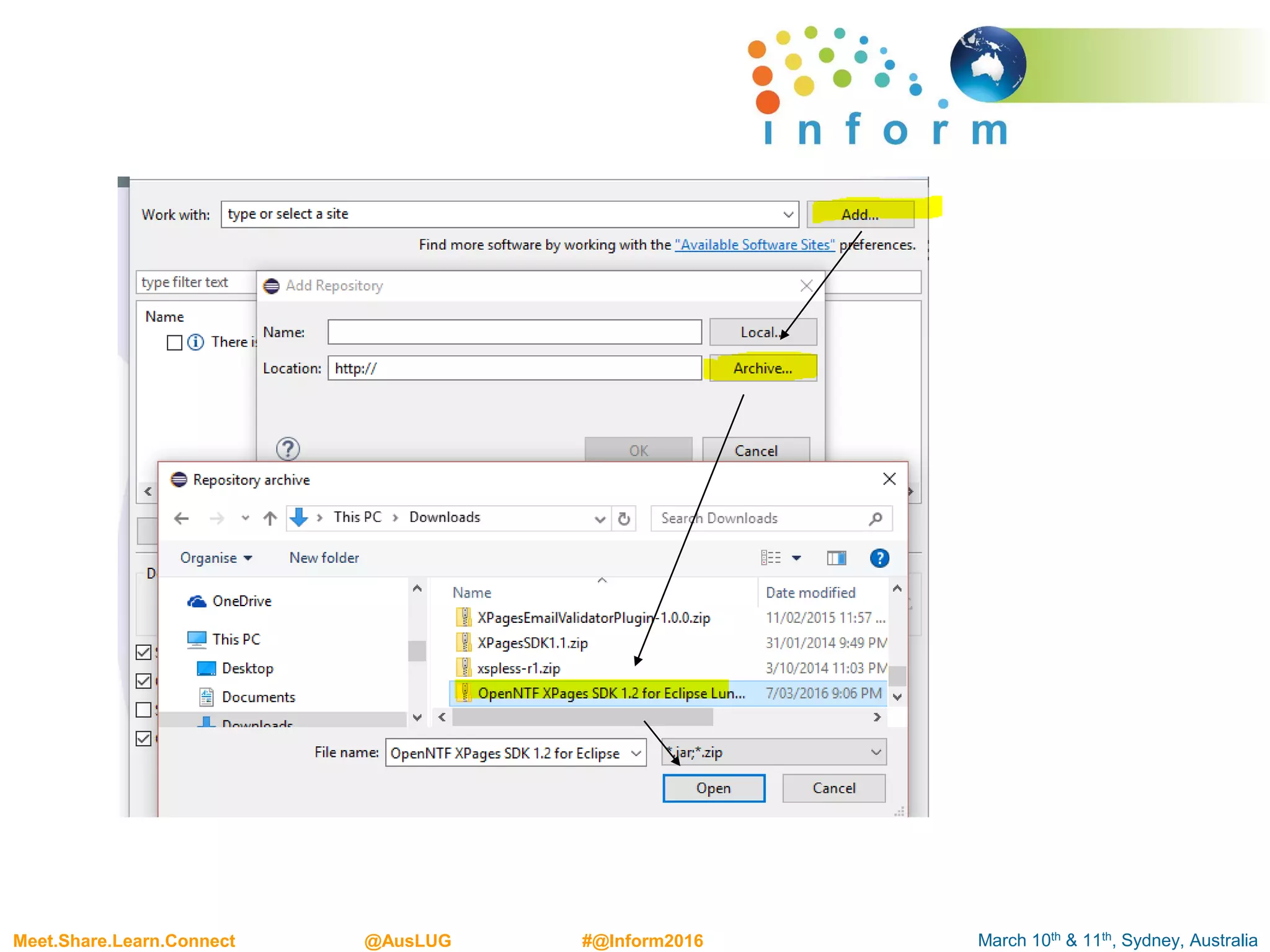 March 10th & 11th, Sydney, AustraliaMeet.Share.Learn.Connect @AusLUG #@Inform2016
 