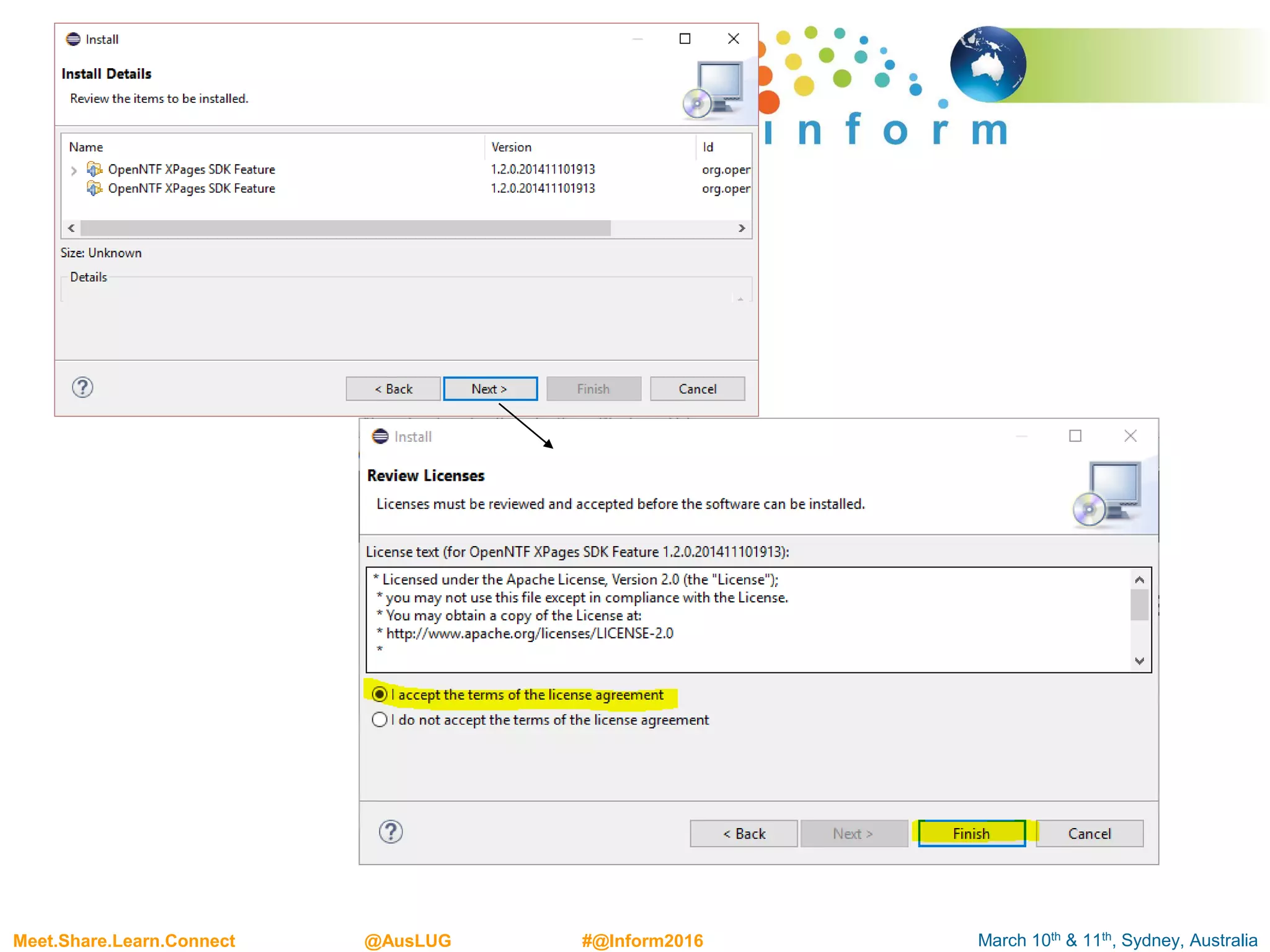 March 10th & 11th, Sydney, AustraliaMeet.Share.Learn.Connect @AusLUG #@Inform2016
 