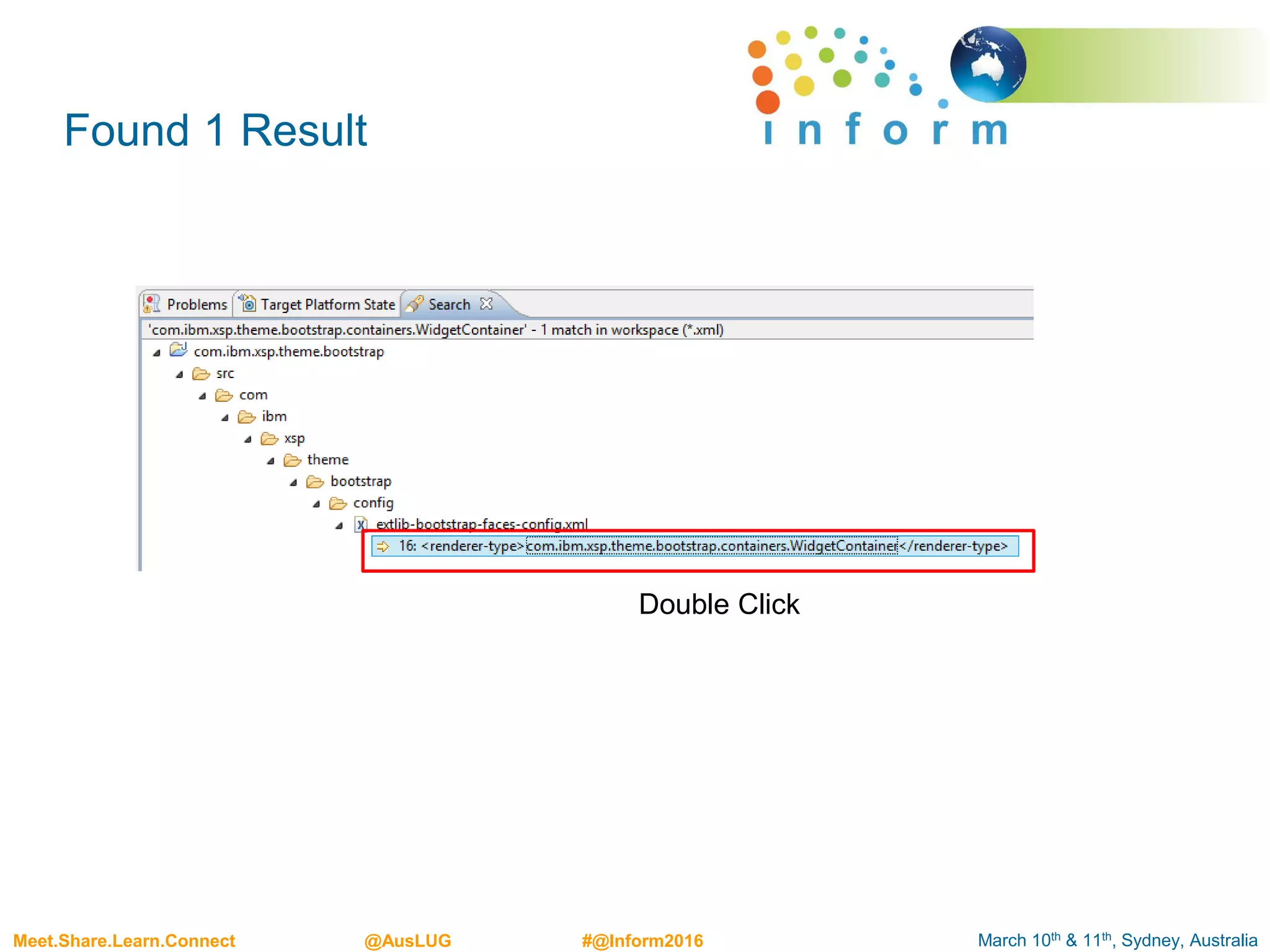 March 10th & 11th, Sydney, AustraliaMeet.Share.Learn.Connect @AusLUG #@Inform2016
Found 1 Result
Double Click
 